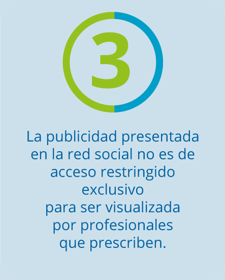 Observación sobre publicidad en red social dirigida a profesionales que prescriben